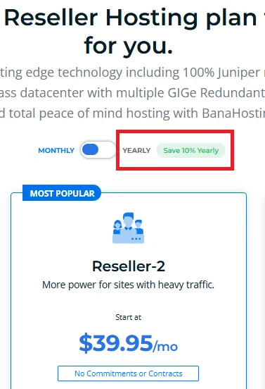 Banahosting 10% OFF On Reseller Hosting plan